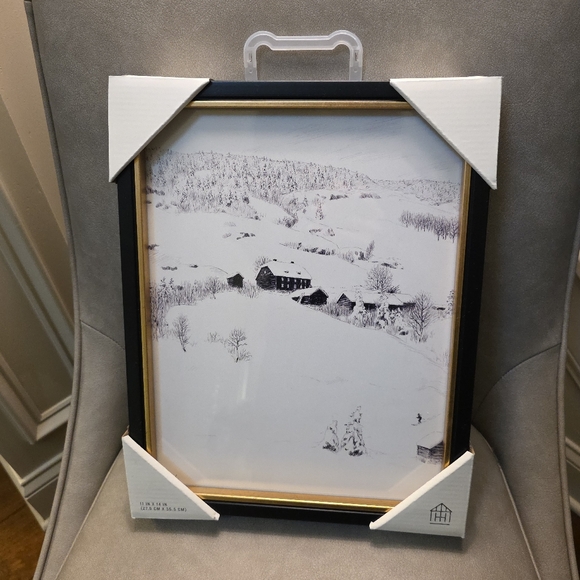 Hearth and Hand Snowy Mountain Cabin Framed Wall Art 11×14 Christmas Target 2025 - Picture 2 of 11